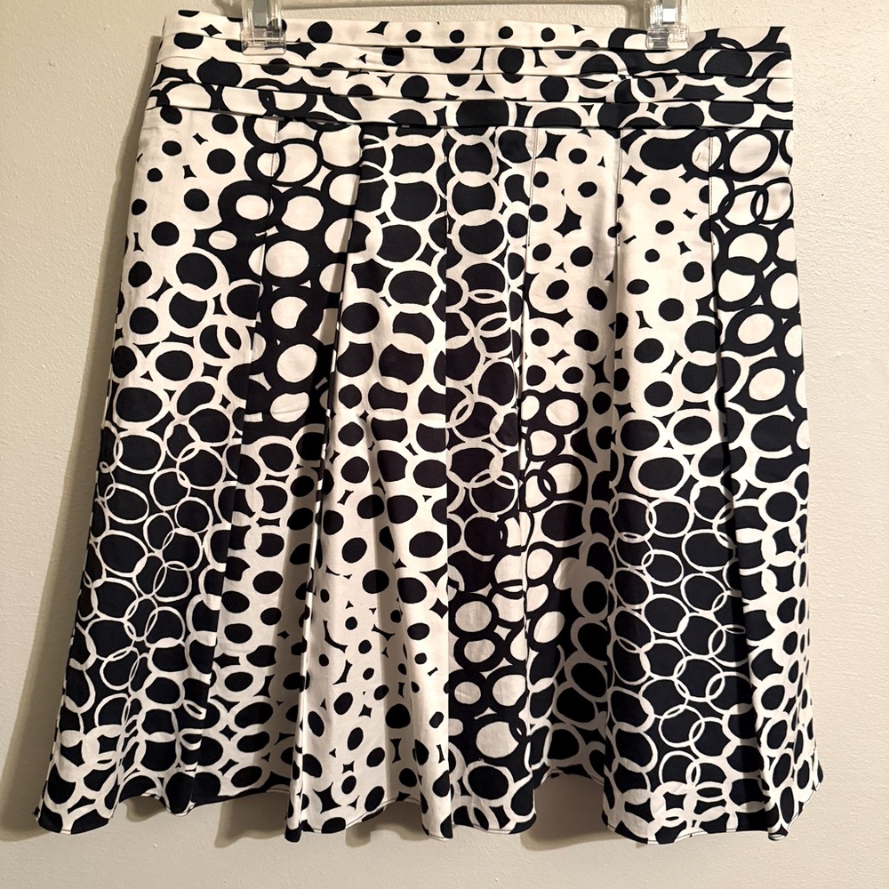 The Limited | Playful Circles Black & White Patterned Skirt